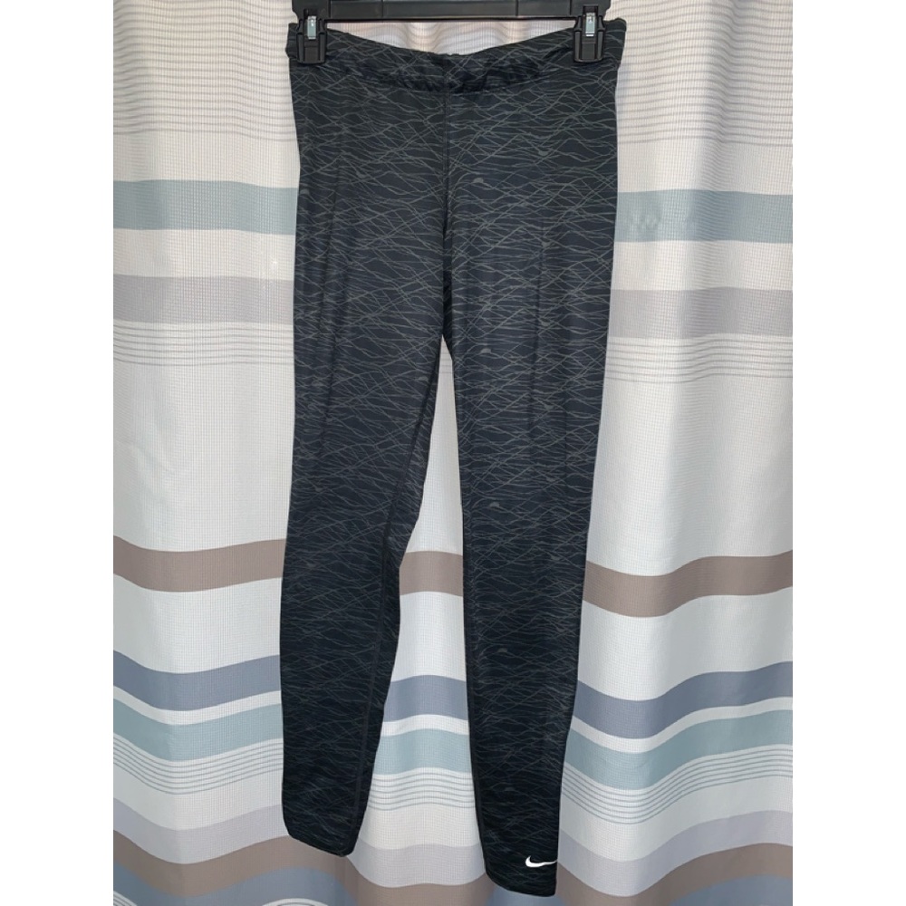 Nike Pro Combat Black & Gray Dri-fit Therma-Fit Running Pants Lined Legging